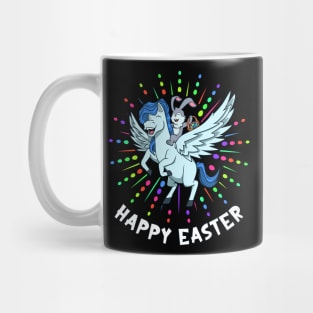 Easter bunny riding Pegasus - Happy Easter Mug